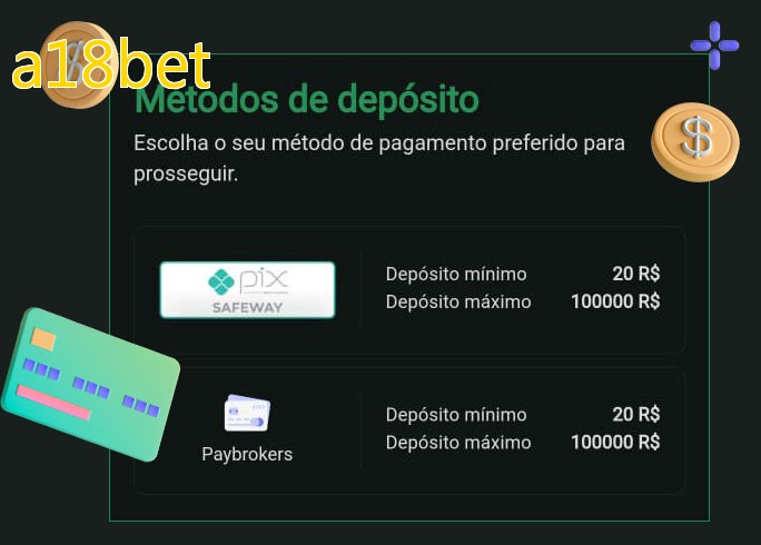 O cassino a18betbet oferece uma grande variedade de métodos de pagamento